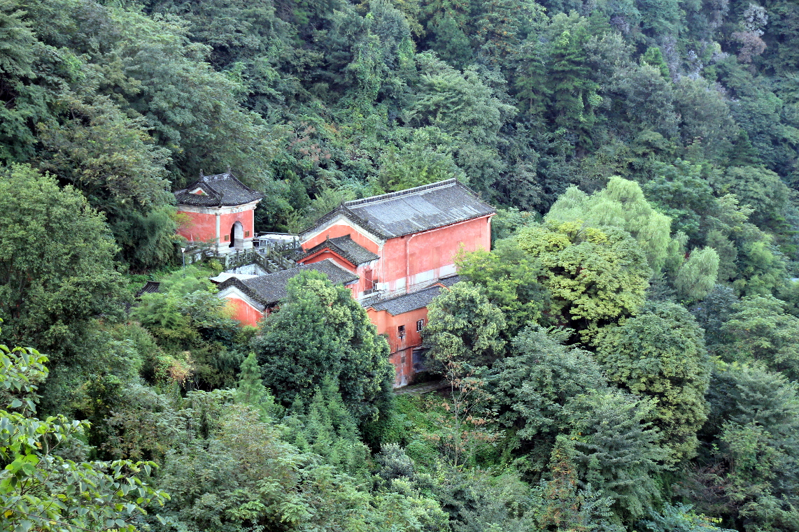 武当山道观在森林里